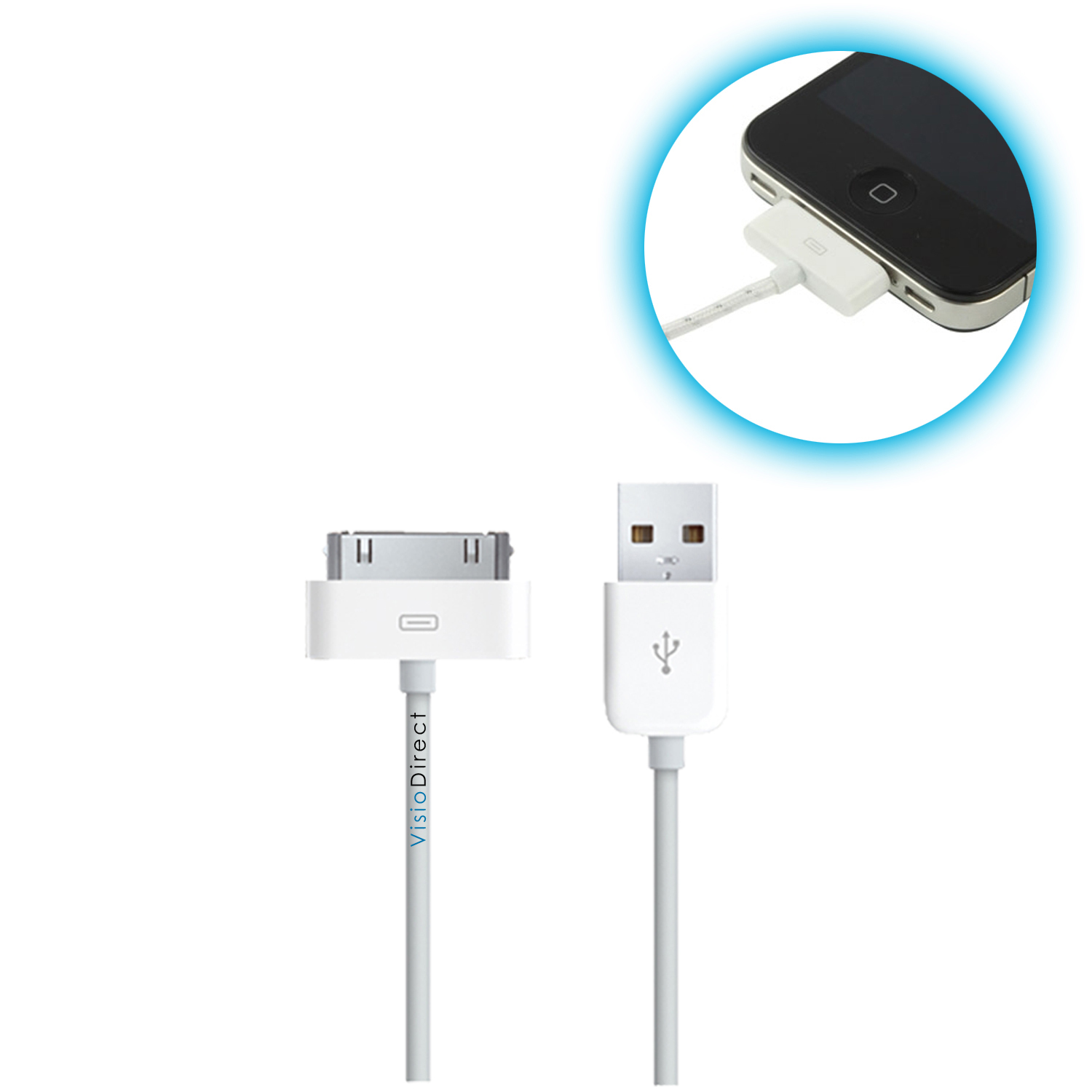 Cable USB de charge blanc pour...