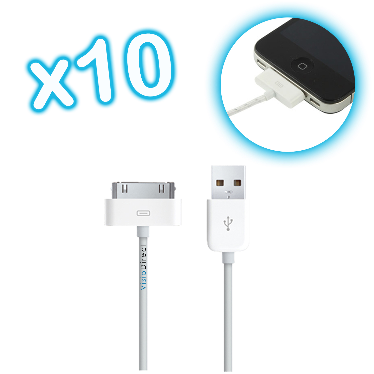 Lot de 10 cables USB de charge...